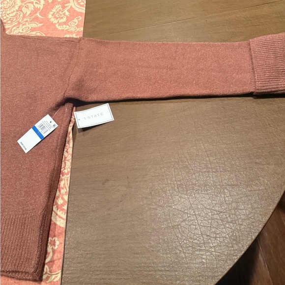 NWT 1. State from Macy's High Neck/Turtleneck Oversized Sweater in Rust - Picture 8 of 13
